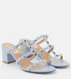 Valentino Rockstud Caged 60 Leather Sandal In Blue