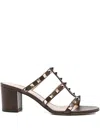 Valentino 60mm Rockstud-embellished Sandals In Brown