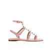 Valentino Garavani Rockstud Leather Sandals Women In Pink