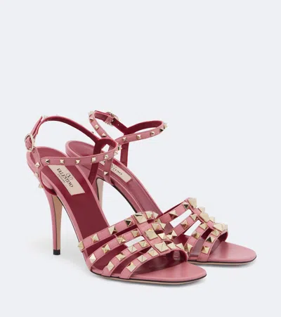 Valentino Garavani Rockstud Leather Sandals In Pink