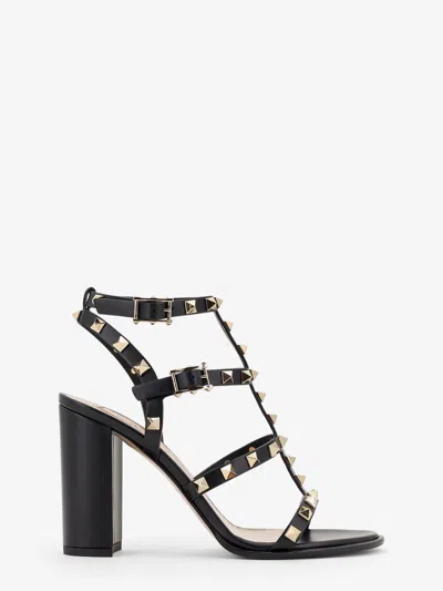 Valentino Garavani Rockstud Leather Sandals With Iconic All-over Studs In Animal Print