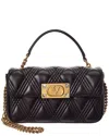 Valentino Rockstud Leather Shoulder Bag In Black