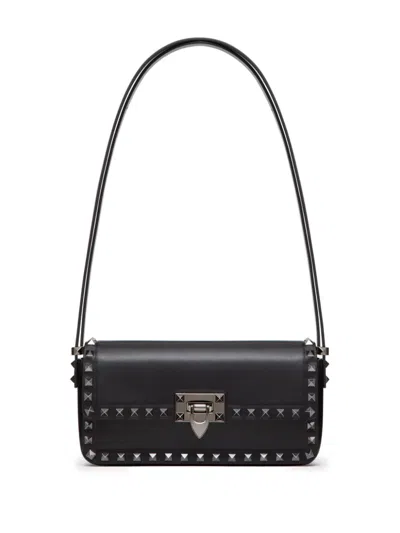 Valentino Garavani Valentino Rockstud23 East-west Leather Hobo Bag In Black