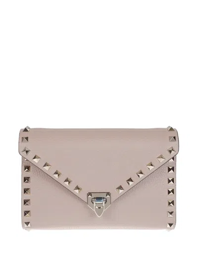 Valentino Garavani Rockstud Leather Shoulder Bag In Blue