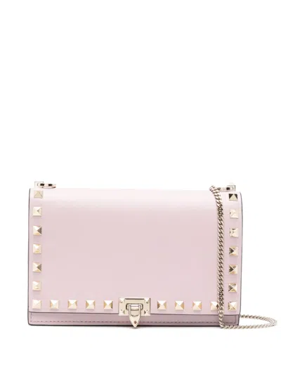 Valentino Garavani Rockstud Leather Mini Bag In Neutrals