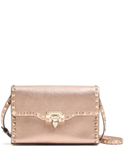 Valentino Garavani Rockstud Leather Shoulder Bag In Pink