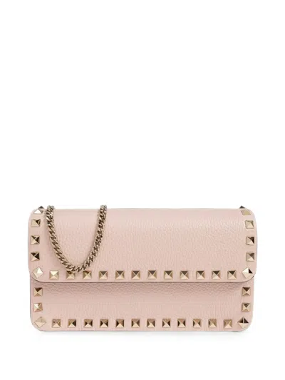 Valentino Garavani Rockstud Leather Shoulder Bag In Pink