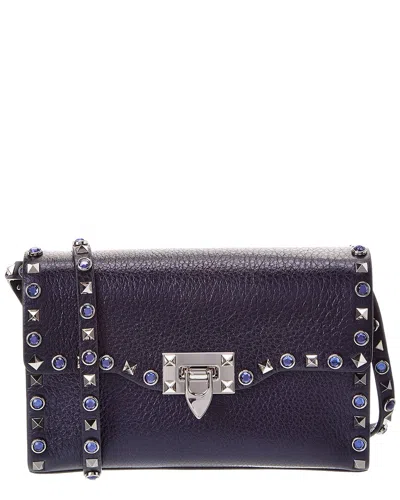 Valentino Garavani Valentino Rockstud Leather Shoulder Bag In Purple