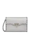 Valentino Rockstud Leather Shoulder Bag In White