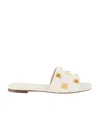 Valentino Rockstud Leather Slides In White