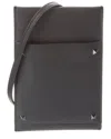 Valentino Rockstud Leather Smartphone Case In Grey