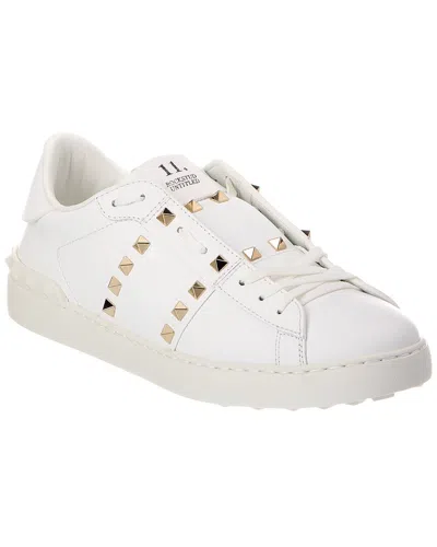 Valentino Garavani Valentino Rockstud Leather Sneaker In White