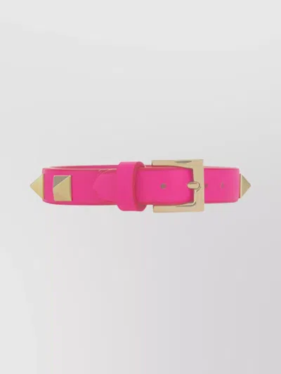 Valentino Garavani Rockstud Leather Studded Bracelet In Pink