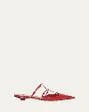 Valentino Rockstud Wispy Leather Ballerina Flats In Rosso