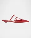 Valentino Rockstud Wispy Leather Ballerina Flats In Rosso