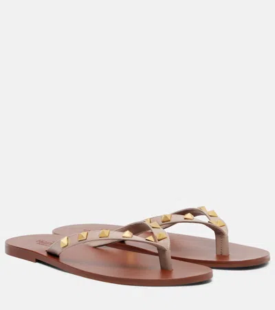 Valentino Garavani Valentino Rockstud Thong Sandals T. 05 In Pink