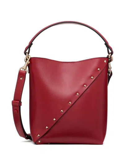 Valentino Garavani Rockstud Leather Tote Bag In Red