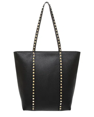 Valentino Garavani Rockstud Shopping Bag In Grained Calfskin In Black