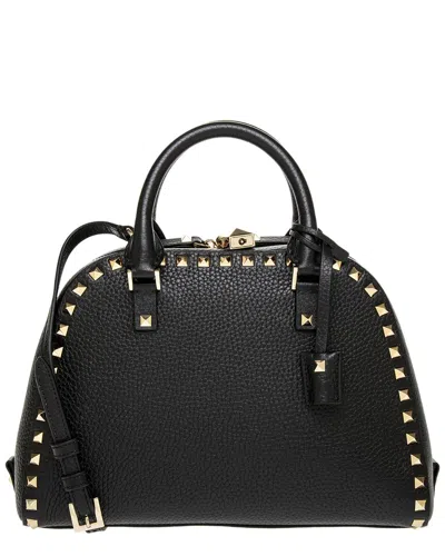 Valentino Garavani Valentino Rockstud Leather Tote In Black