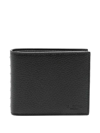 Valentino Garavani Rockstud Leather Wallet In Black