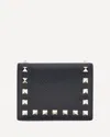 Valentino Bold Studded Leather Wallet With Textured Finish