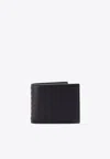 Valentino Rockstud Textured Studded Bi-fold Wallet In Black