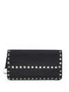 Valentino Rockstud Leather Wallet In Black