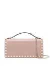 Valentino Garavani Rockstud Leather Wallet On Chain In Pink