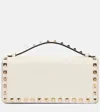 Valentino Rockstud Leather Wallet On Chain In White