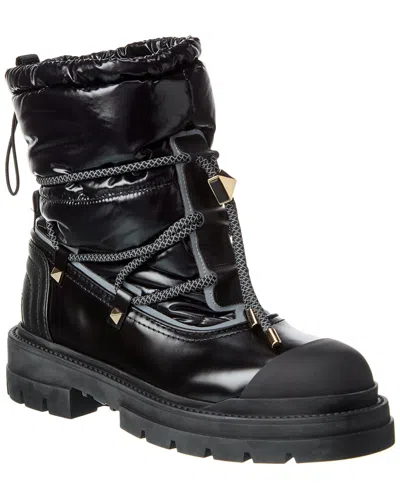 Valentino Garavani Valentino Rockstud Leather Winter Bootie In Black