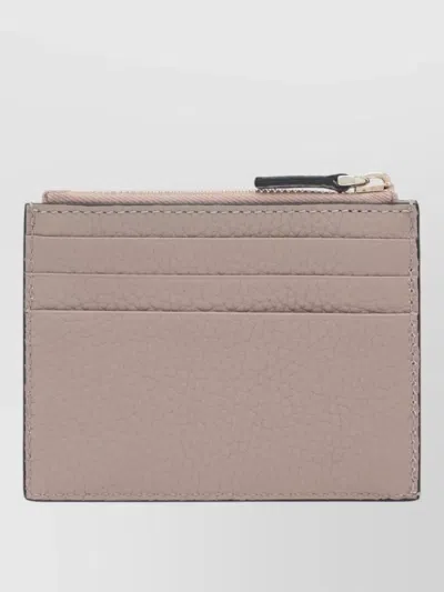 Valentino Garavani Rockstud Leather Zip Around Card Holder In Pink