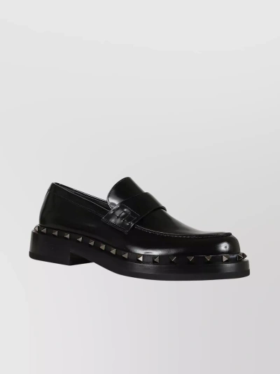 Valentino Garavani Rockstud Loafer With Chunky Sole And Studded Detailing In Black