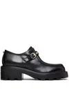 Valentino Rockstud Buckle Lug-sole Loafers In Black
