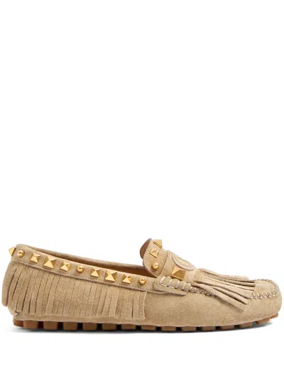 VALENTINO GARAVANI PLASTER CASTER FRINGED LOAFERS