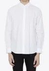 Valentino Poplin Cotton Shirt With Hidden Buttoning In White