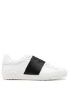 Valentino Open Sneakers With Contrasting Panel And Studded Heel In White