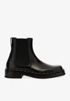 Valentino Garavani  Beatle Rockstud 55 Leather Chelsea Boots In Black