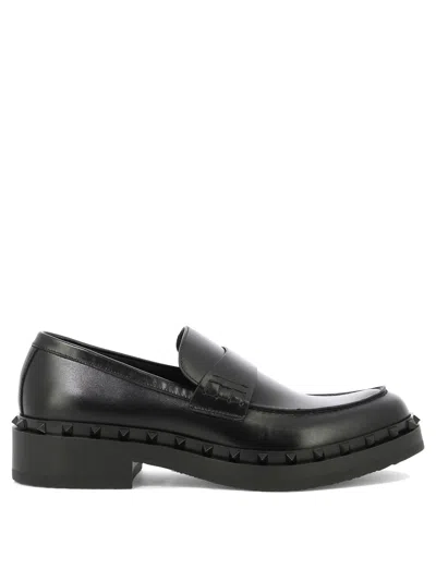 Valentino Garavani Rockstud M-way Loafers & Slippers In Black