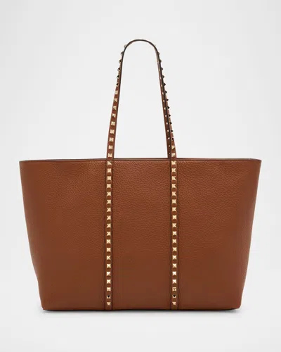 VALENTINO GARAVANI ROCKSTUD MEDIUM LEATHER TOTE BAG