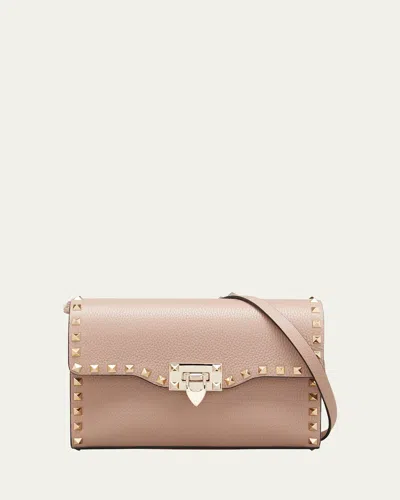 Valentino Garavani Rockstud Medium Shoulder Bag In Neutral