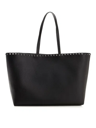 Valentino Garavani Rockstud Medium Tote In Black
