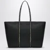 Valentino Rockstud Medium Shopping Bag In Black