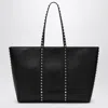 Valentino Rockstud Medium Shopping Bag In Black
