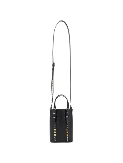Valentino Garavani Mini Rockstud Leather Crossbody Bag In Black