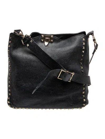 Pre-owned Valentino Garavani Rockstud Messenger Bag In Blue