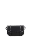 Valentino Rockstud Messenger Shoulder Bag In Nero