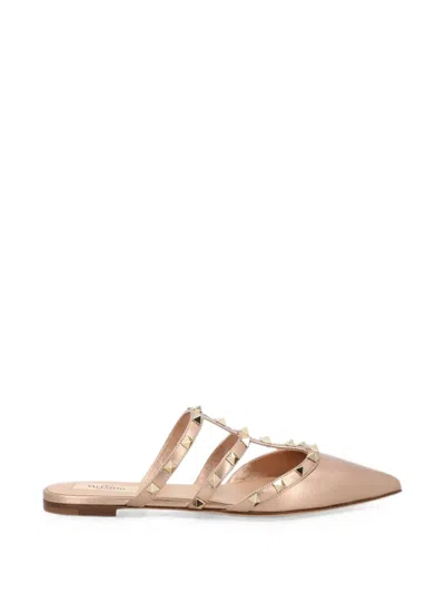 Valentino Garavani Rockstud Metallic Flat Mules In Multi