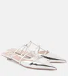 Valentino Mules Rockstud Aus Metallic-leder In Silber