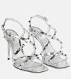Valentino Garavani Woman Sandals Silver Size 7.5 Leather In Silver