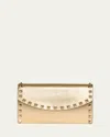 Valentino Rockstud Metallic Leather Wallet On Chain